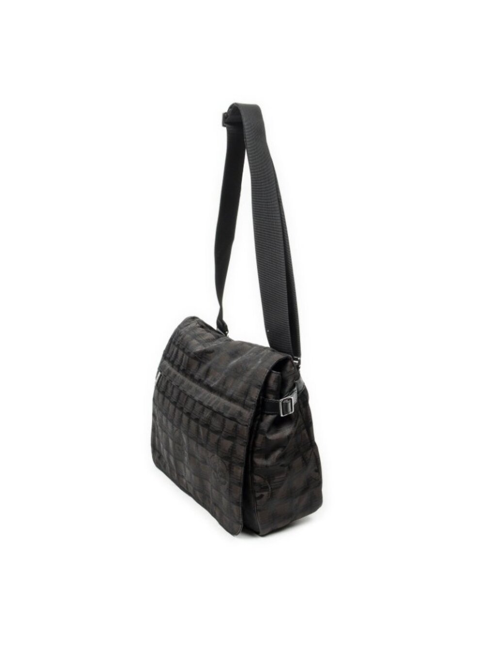 Chanel New Travel Line Flap Messenger Da Brown Black Nylon Canvas - Picture 2 of 11
